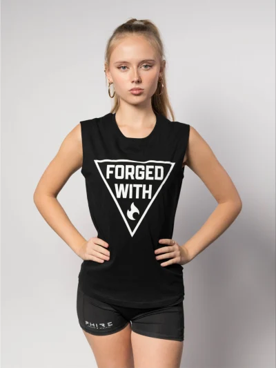 LADIES RAW TANK BLACK – FORGED WITH PHIRE
